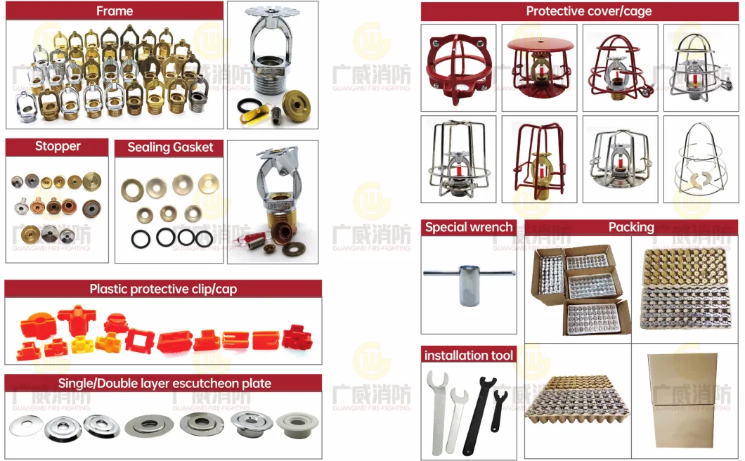 DN15 Brass Upright Fire Sprinkler Head